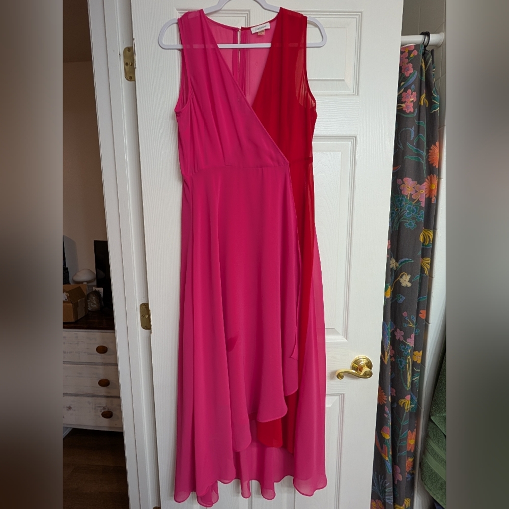 Calvin Klein Pink And Red Dress